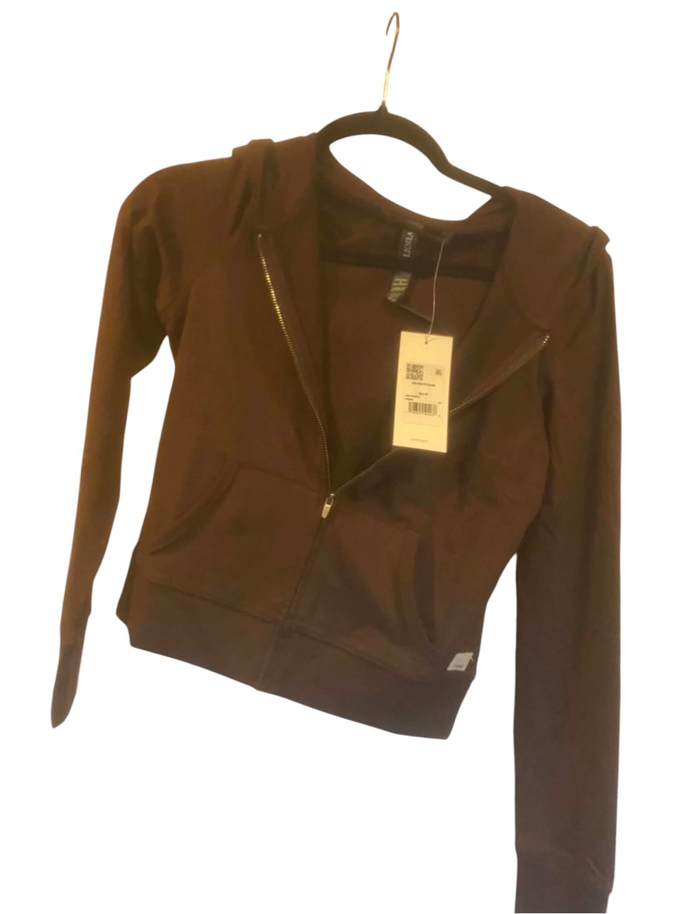 NWT Vuori Halo Mini Full Zip Hoodie JAVA HEATHER Size XS